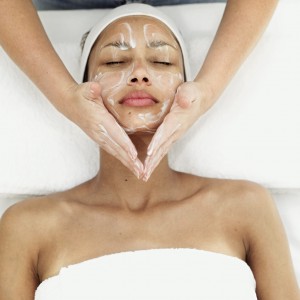 Woman Getting Facial Treatment