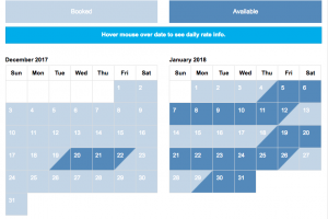 Five Star Vacation Rentals Calendar